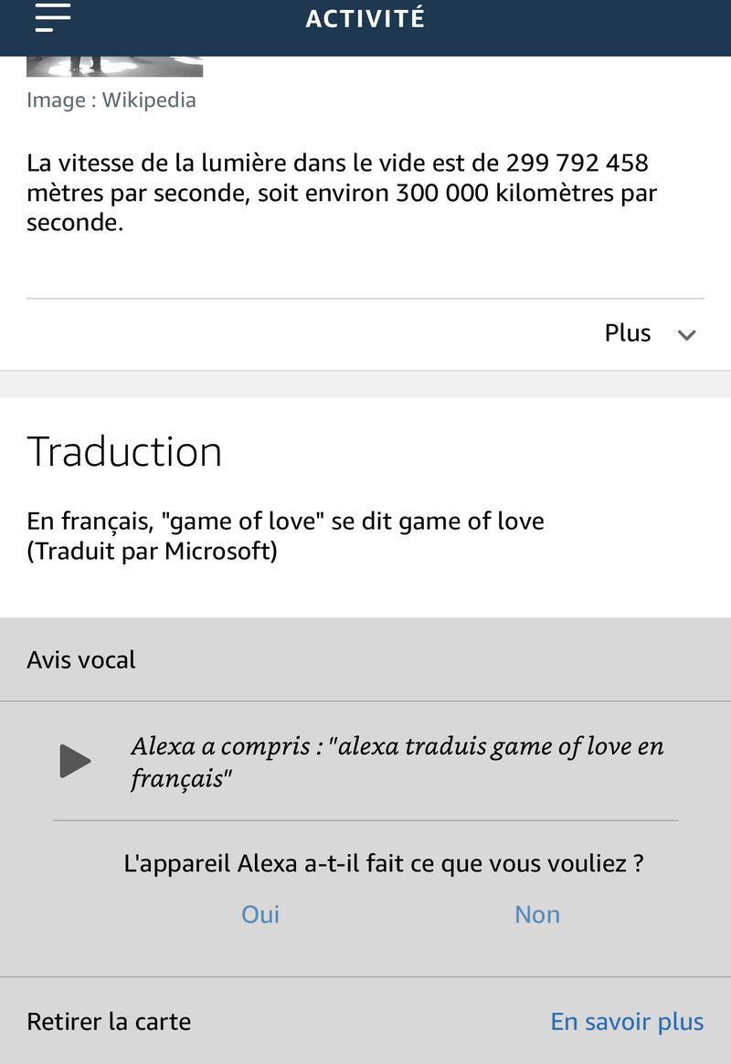 Performance traduction Alexa