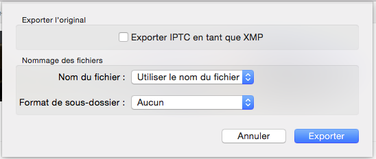 Boite dialogue import Photos