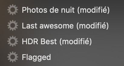 Smart Albums créés par Apple Photo
