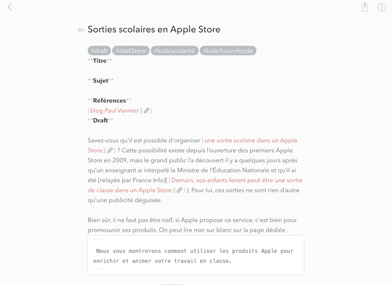 L'édition Markdown avec Bear