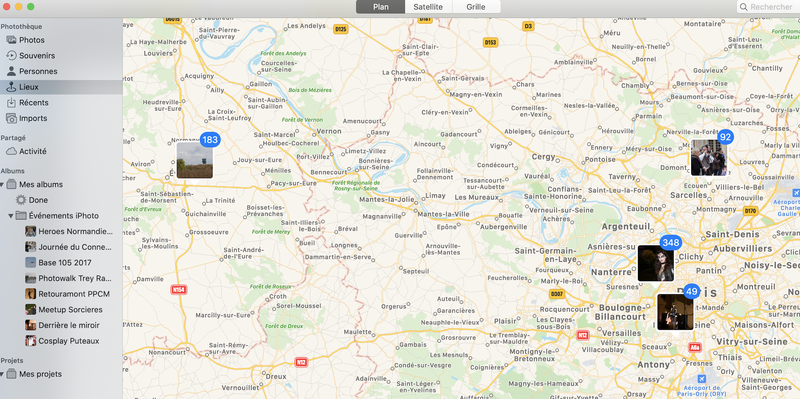La géolocalisation sur Photos