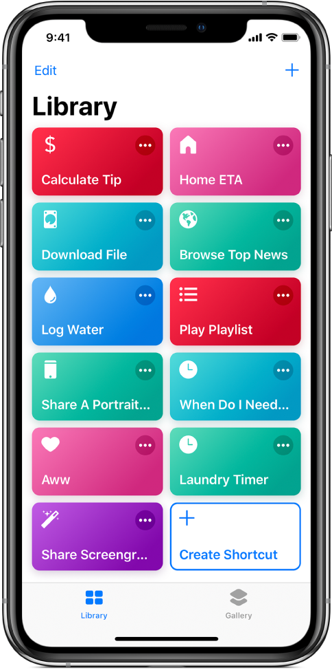 Bibliothèque des raccourcis