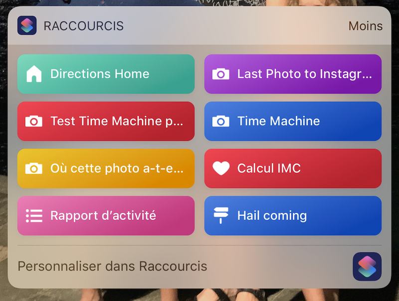 Le Widget Raccourcis pour un accès rapide