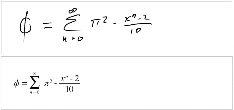 Les équations mathématique avec Nebo