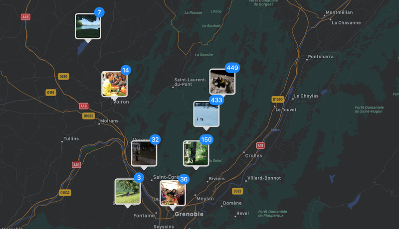 Les photos à proximité dans l'app du smartphone