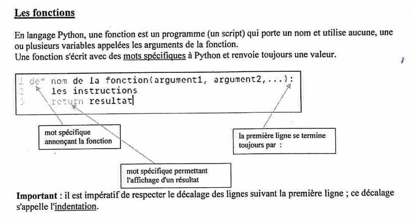Les fonctions Python au lycée