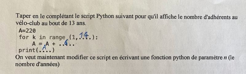 Usage structure python for range au lycée
