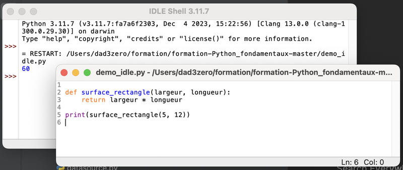 L'environnement IDLE pour Python
