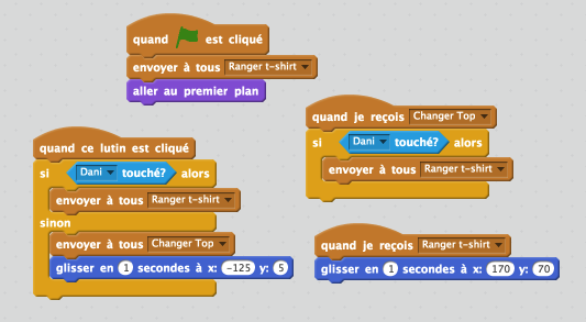 Scratch ensemble des scripts