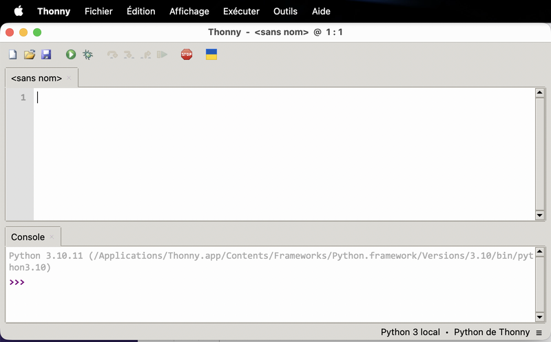 L'interface de Thonny