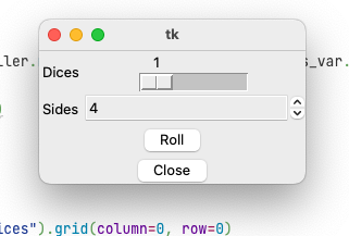 L'application de lancer de dés TkInter