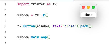 Une simple fenêtre TkInter avec un bouton