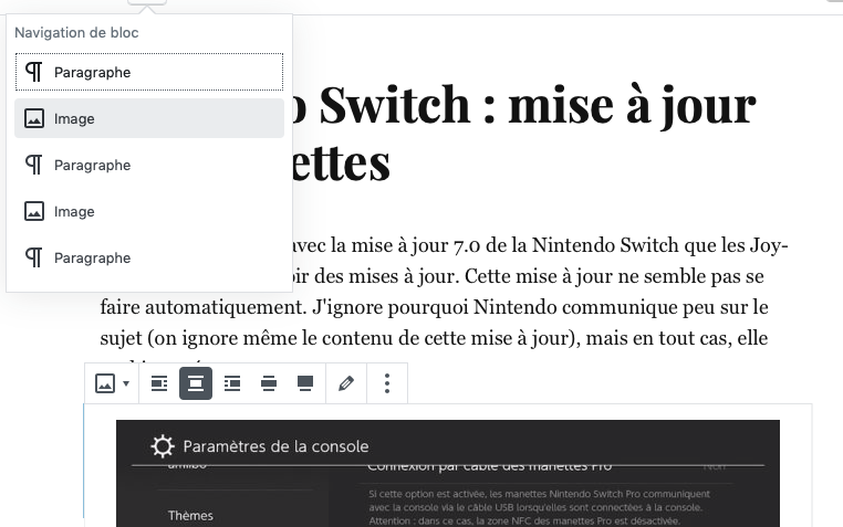 Un bloc classique converti en nouveaux blocs